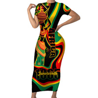 Juneteenth 2024 Family Matching Short Sleeve Bodycon Dress and Hawaiian Shirt 1865 Freedom Day Anniversary - Wonder Print Shop