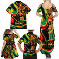 Juneteenth 2024 Family Matching Summer Maxi Dress and Hawaiian Shirt 1865 Freedom Day Anniversary - Wonder Print Shop