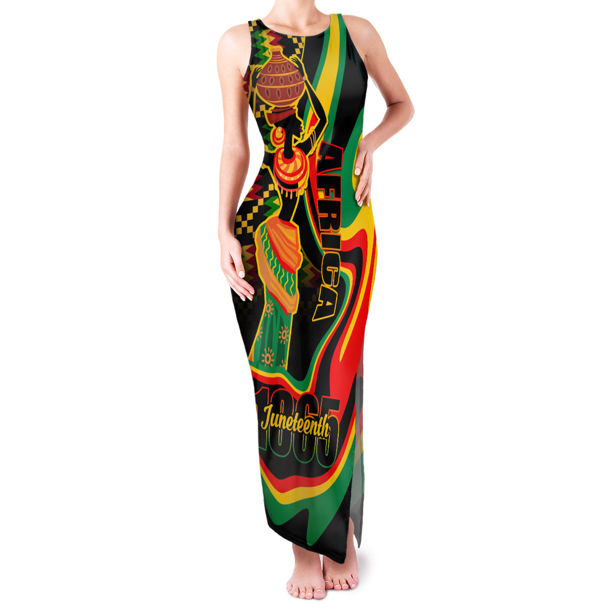 Juneteenth 2024 Family Matching Tank Maxi Dress and Hawaiian Shirt 1865 Freedom Day Anniversary - Wonder Print Shop