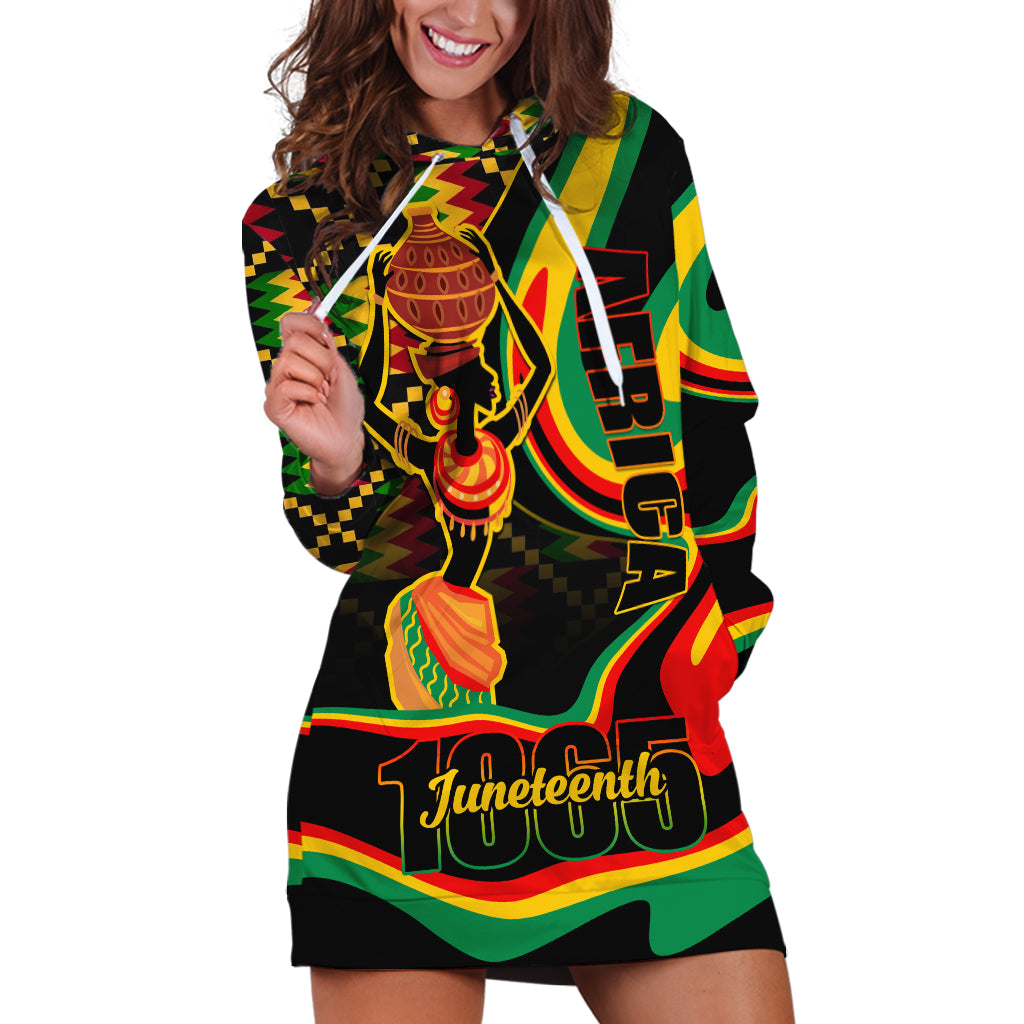 Juneteenth 2024 Hoodie Dress 1865 Freedom Day Anniversary - Wonder Print Shop
