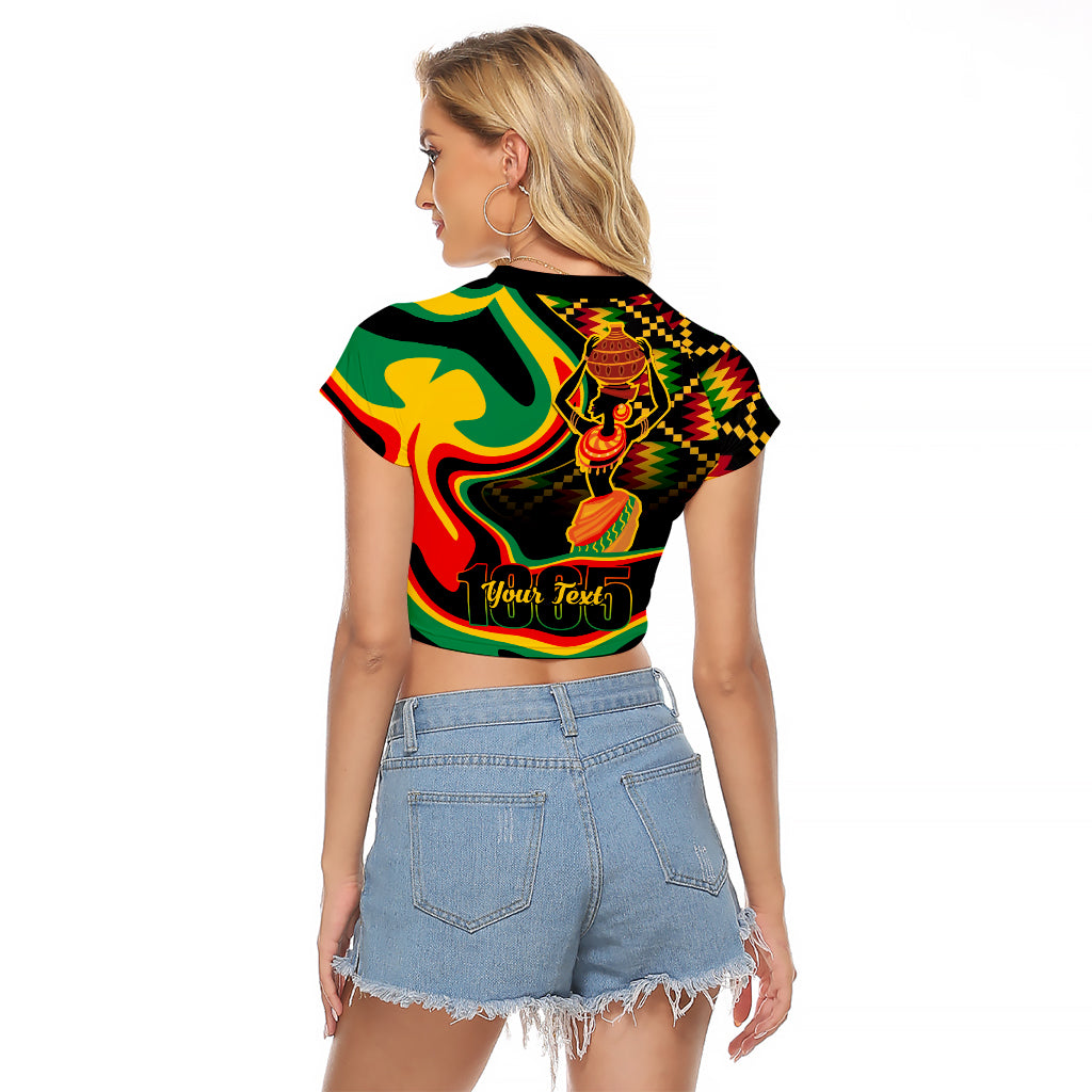 Juneteenth 2024 Raglan Cropped T Shirt 1865 Freedom Day Anniversary - Wonder Print Shop