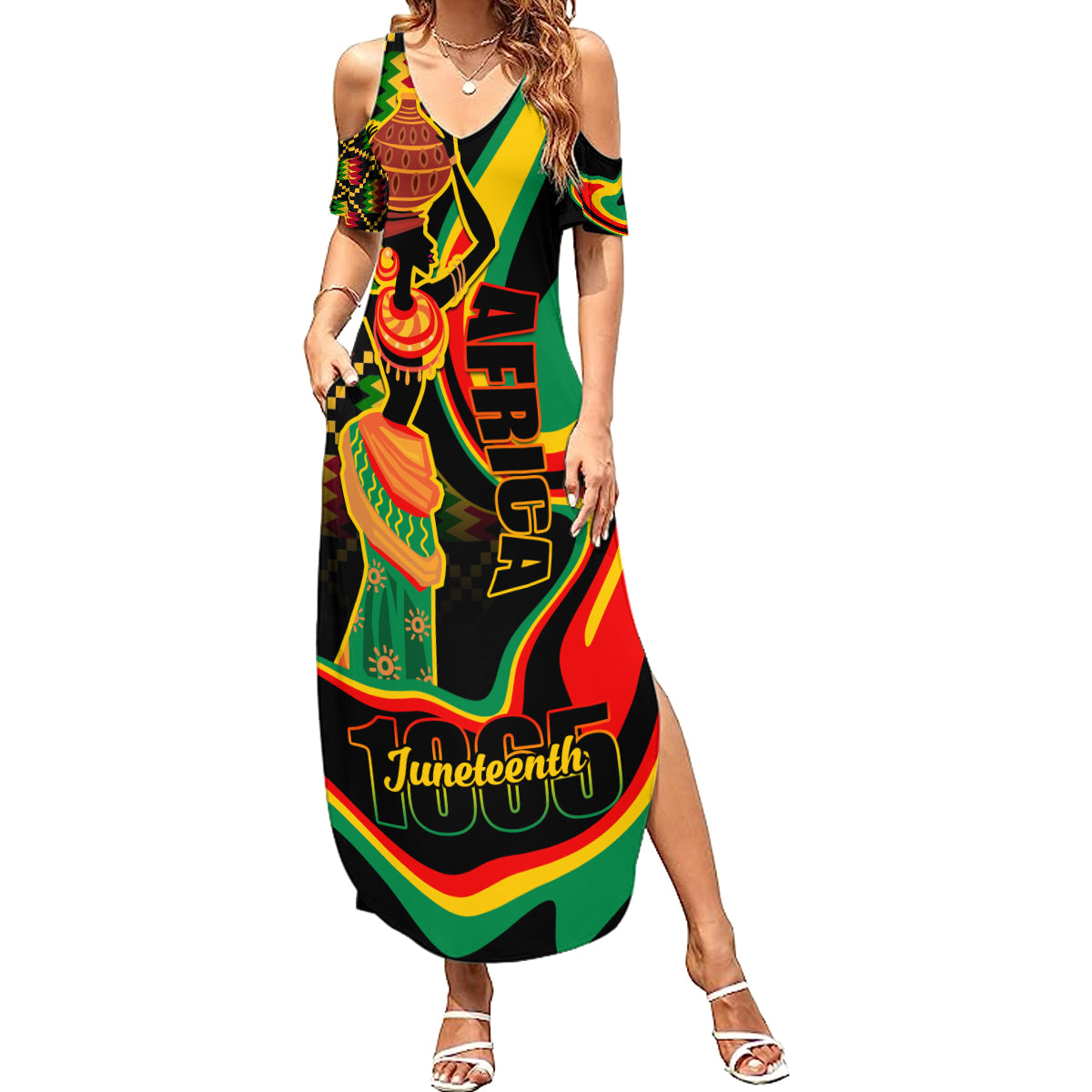 Juneteenth 2024 Summer Maxi Dress 1865 Freedom Day Anniversary - Wonder Print Shop