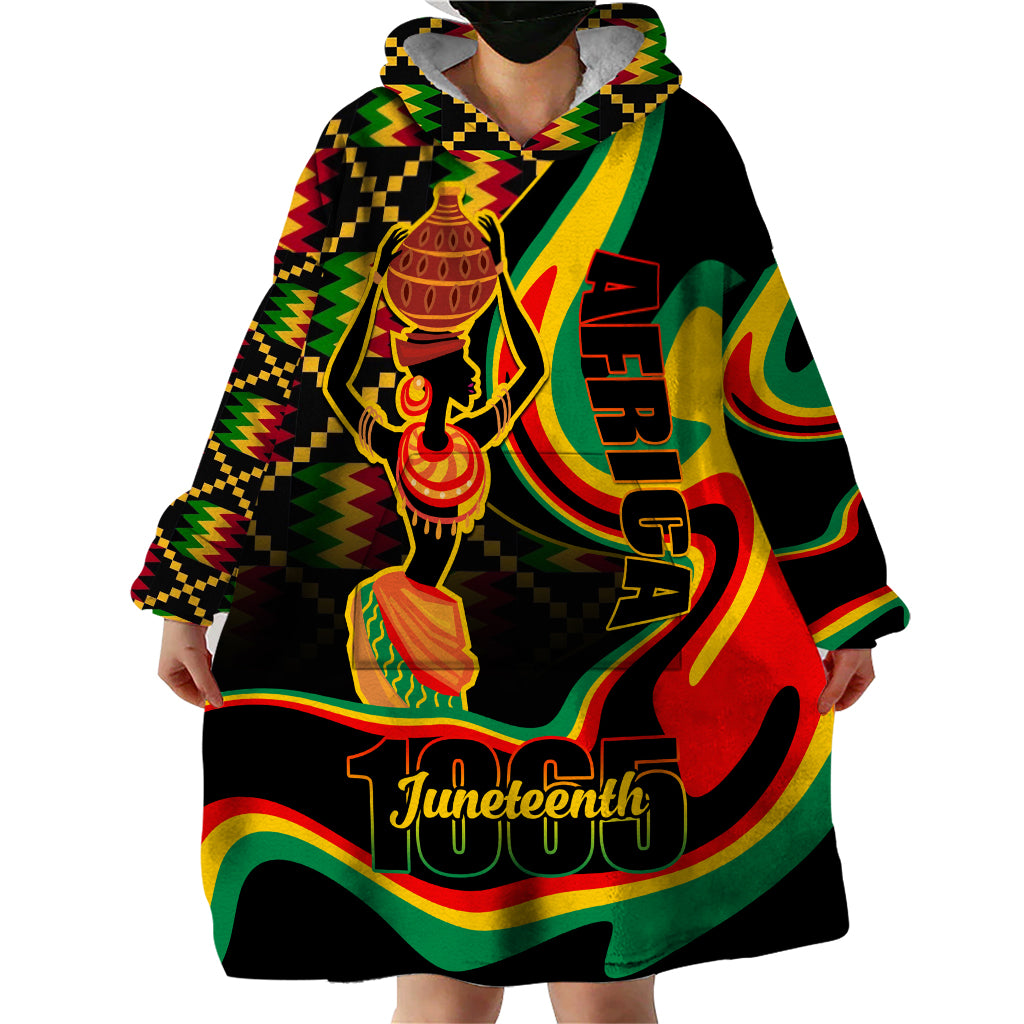 Juneteenth 2024 Wearable Blanket Hoodie 1865 Freedom Day Anniversary - Wonder Print Shop