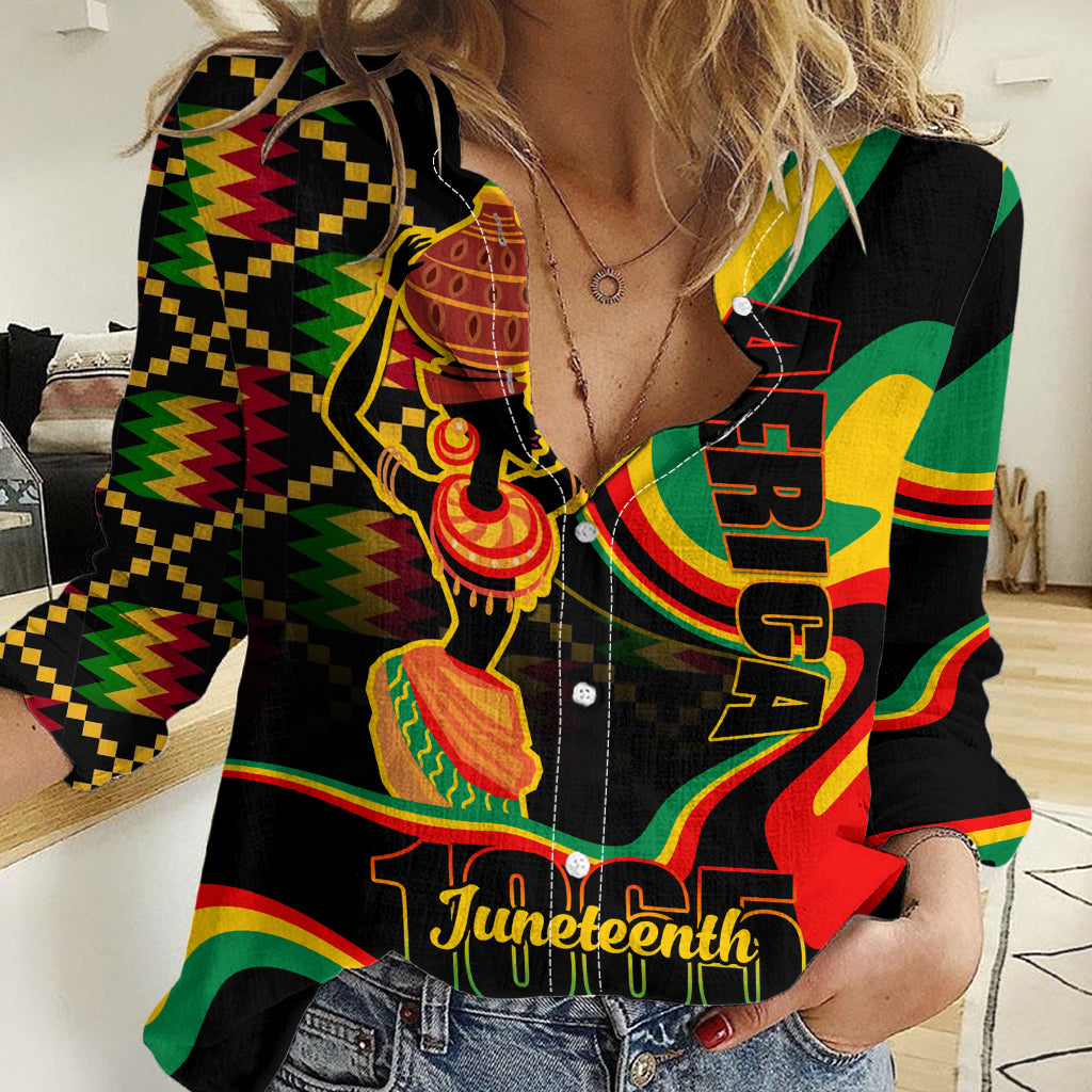 Juneteenth 2024 Women Casual Shirt 1865 Freedom Day Anniversary - Wonder Print Shop