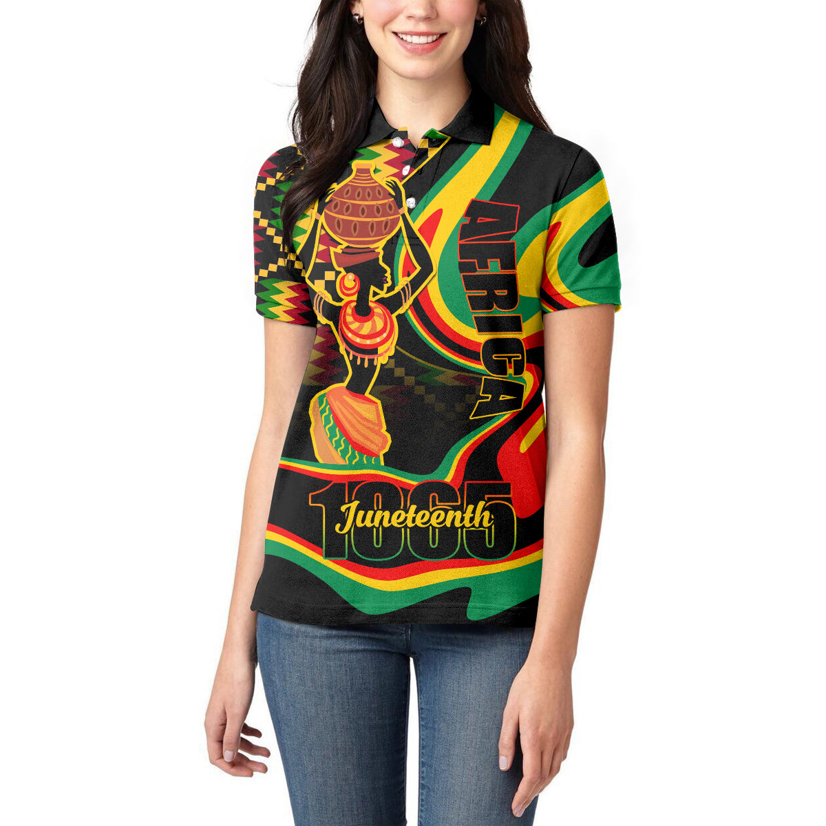 Juneteenth 2024 Women Polo Shirt 1865 Freedom Day Anniversary - Wonder Print Shop