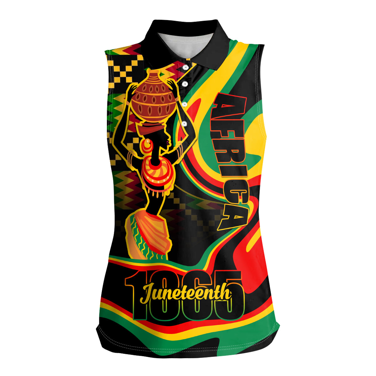 Juneteenth 2024 Women Sleeveless Polo Shirt 1865 Freedom Day Anniversary - Wonder Print Shop