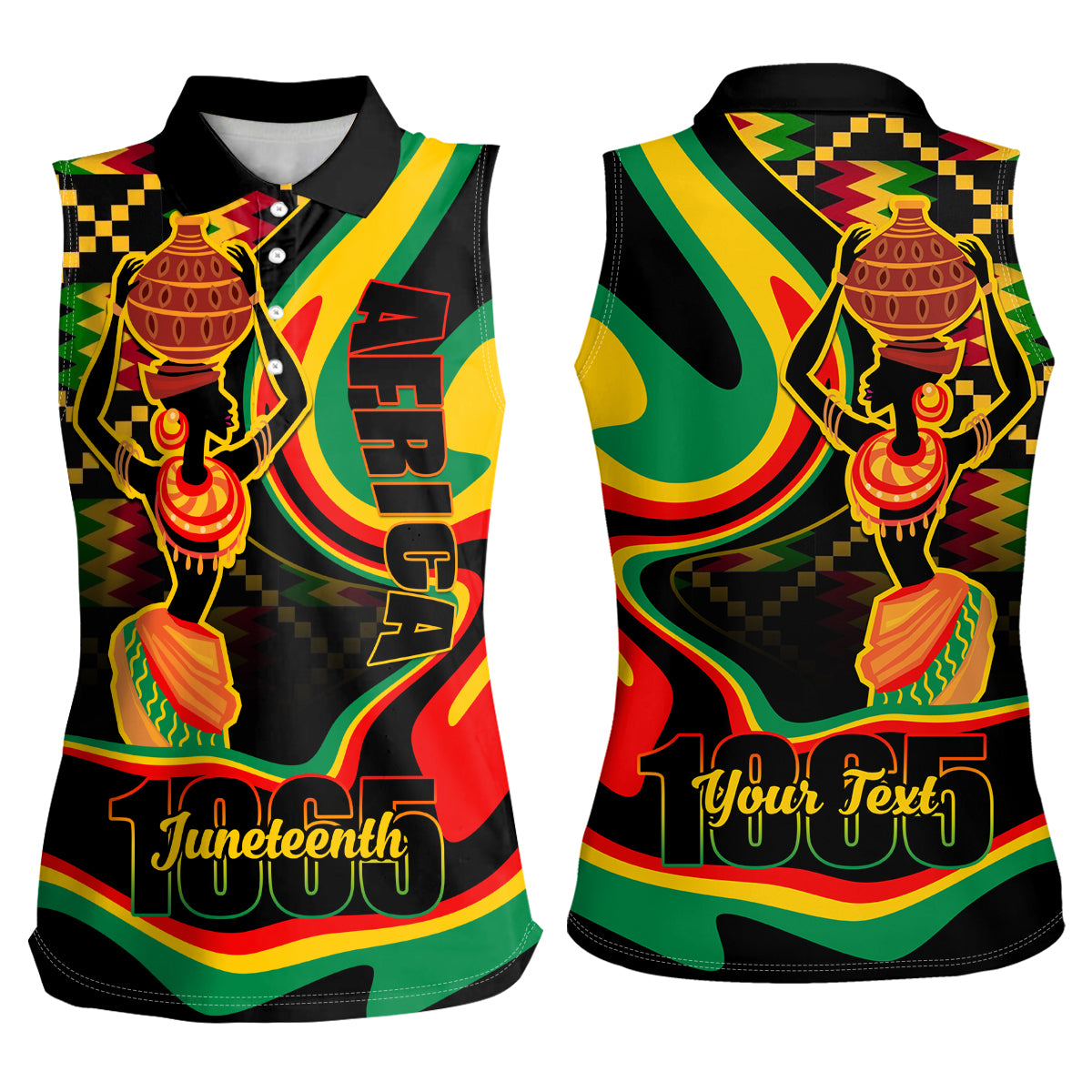 Juneteenth 2024 Women Sleeveless Polo Shirt 1865 Freedom Day Anniversary - Wonder Print Shop