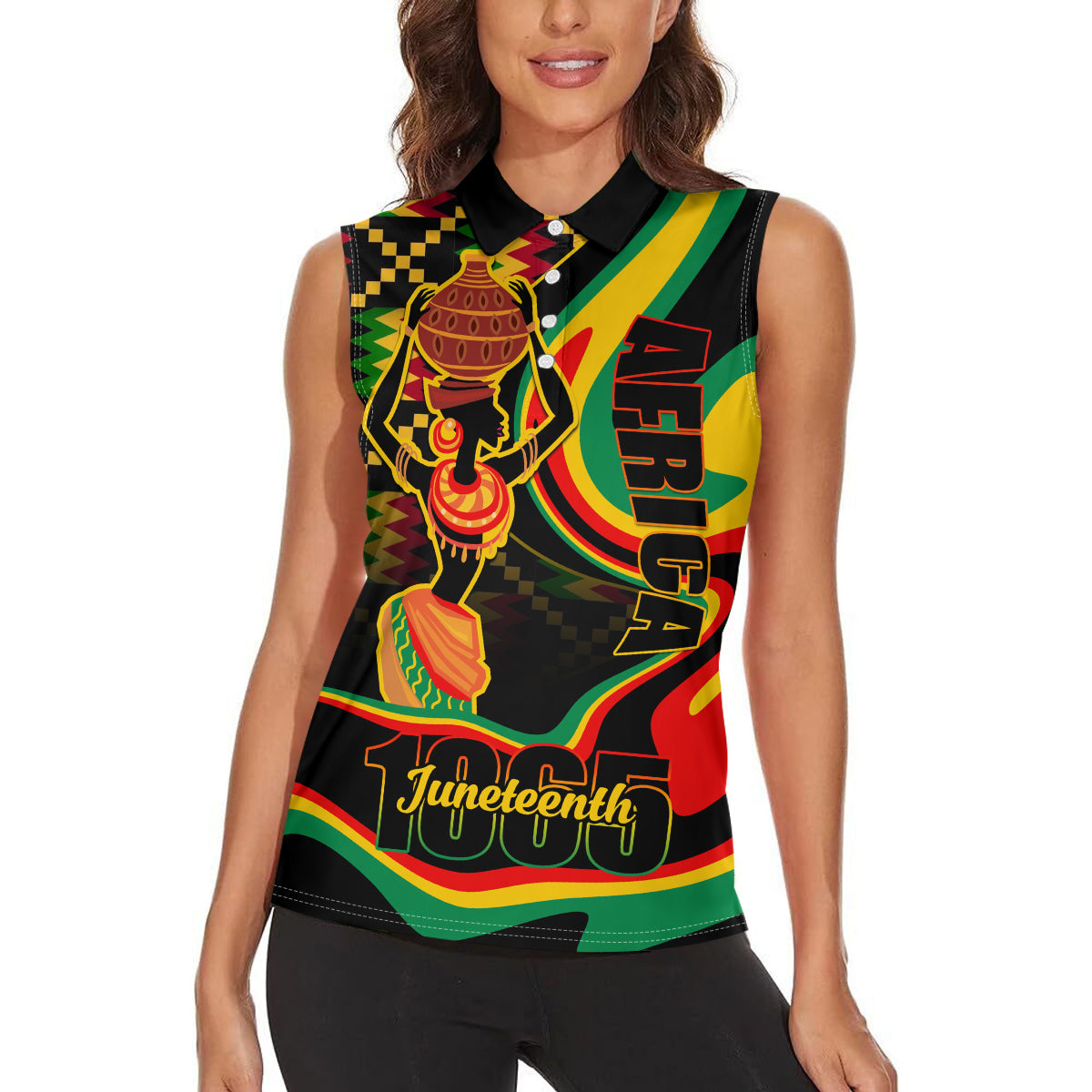 Juneteenth 2024 Women Sleeveless Polo Shirt 1865 Freedom Day Anniversary - Wonder Print Shop