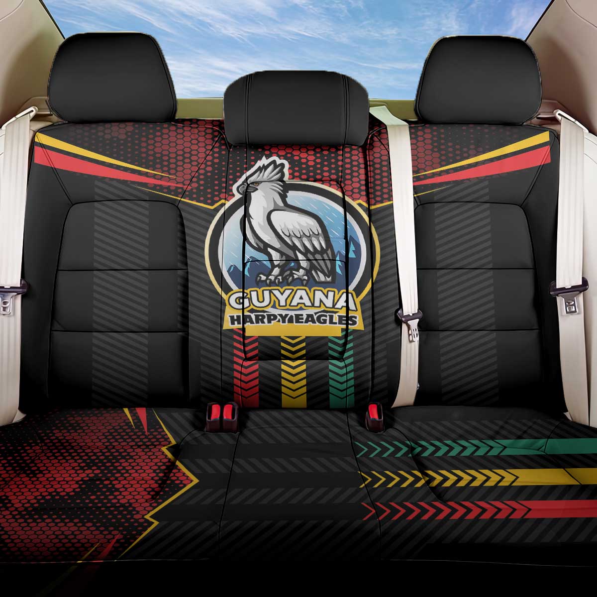 Cricket Guyana Harpy Eagles Back Car Seat Cover Let's Go Guyana