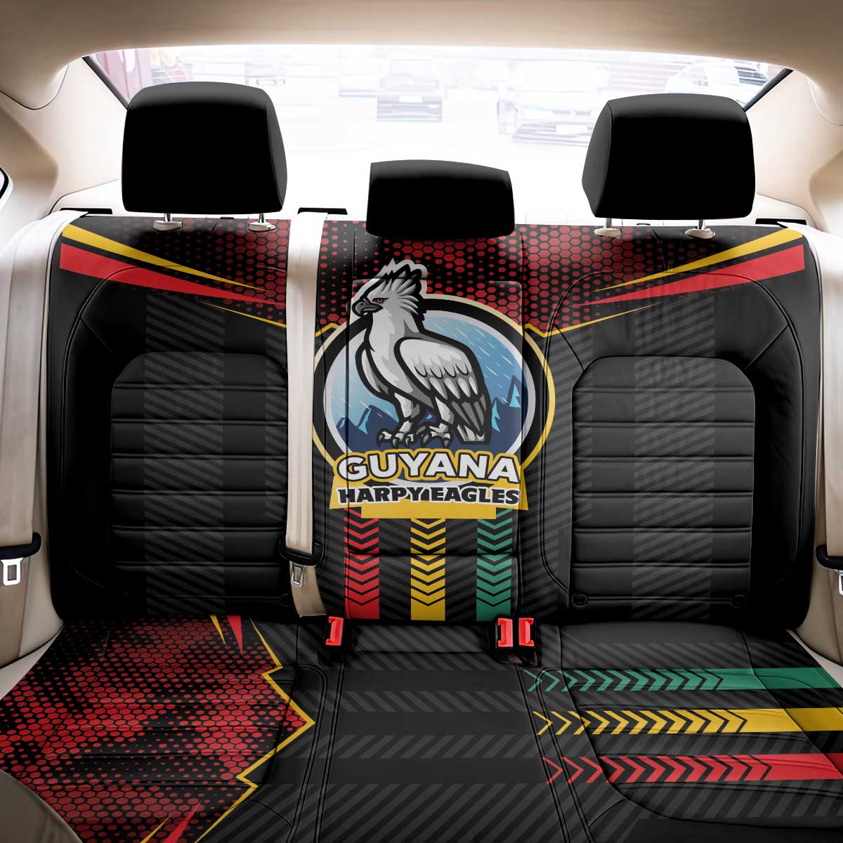 Cricket Guyana Harpy Eagles Back Car Seat Cover Let's Go Guyana