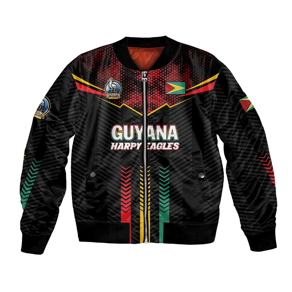 Custom Cricket Guyana Harpy Eagles Bomber Jacket Let's Go Guyana