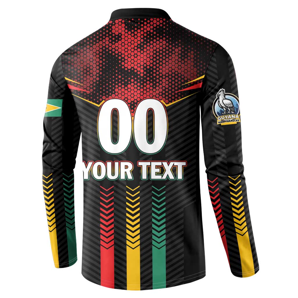 Custom Cricket Guyana Harpy Eagles Button Sweatshirt Let's Go Guyana