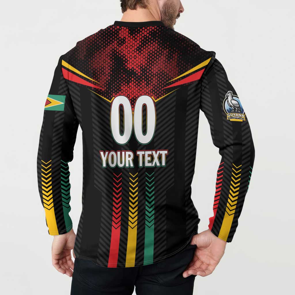 Custom Cricket Guyana Harpy Eagles Button Sweatshirt Let's Go Guyana