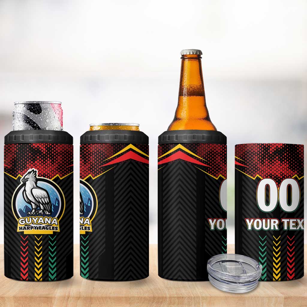 Custom Cricket Guyana Harpy Eagles 4 in 1 Can Cooler Tumbler Let's Go Guyana