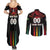 Custom Cricket Guyana Harpy Eagles Couples Matching Summer Maxi Dress and Long Sleeve Button Shirt Let's Go Guyana