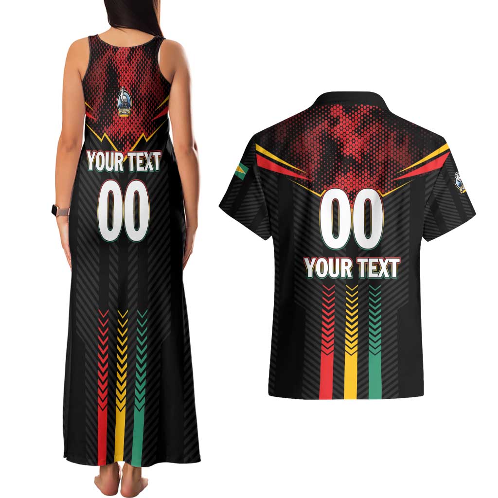Custom Cricket Guyana Harpy Eagles Couples Matching Tank Maxi Dress and Hawaiian Shirt Let's Go Guyana