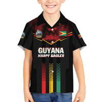Custom Cricket Guyana Harpy Eagles Family Matching Long Sleeve Bodycon Dress and Hawaiian Shirt Let's Go Guyana