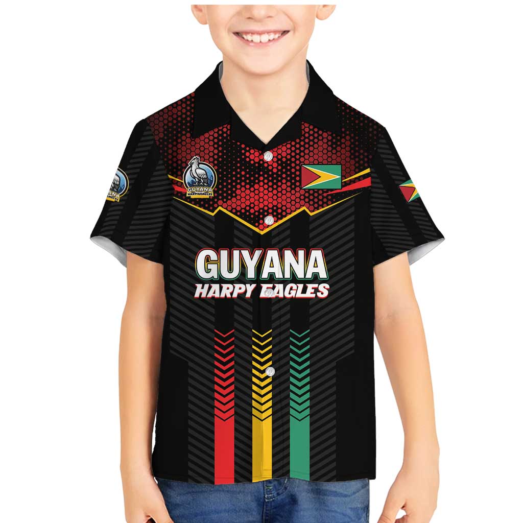 Custom Cricket Guyana Harpy Eagles Family Matching Mermaid Dress and Hawaiian Shirt Let's Go Guyana