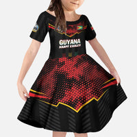 Custom Cricket Guyana Harpy Eagles Family Matching Off The Shoulder Long Sleeve Dress and Hawaiian Shirt Let's Go Guyana