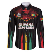 Custom Cricket Guyana Harpy Eagles Family Matching Off The Shoulder Long Sleeve Dress and Hawaiian Shirt Let's Go Guyana