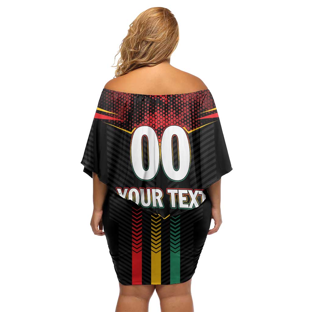 Custom Cricket Guyana Harpy Eagles Family Matching Off Shoulder Short Dress and Hawaiian Shirt Let's Go Guyana