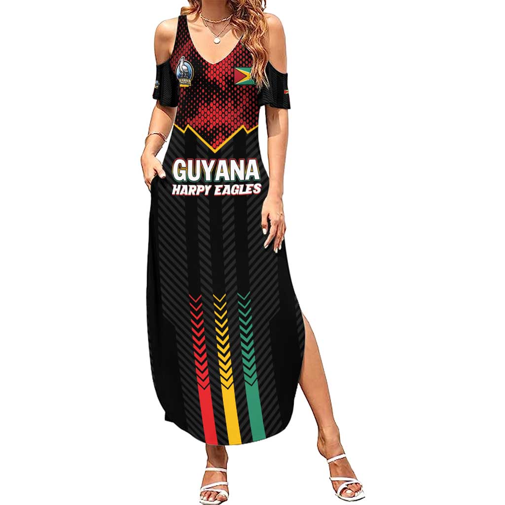 Custom Cricket Guyana Harpy Eagles Family Matching Summer Maxi Dress and Hawaiian Shirt Let's Go Guyana