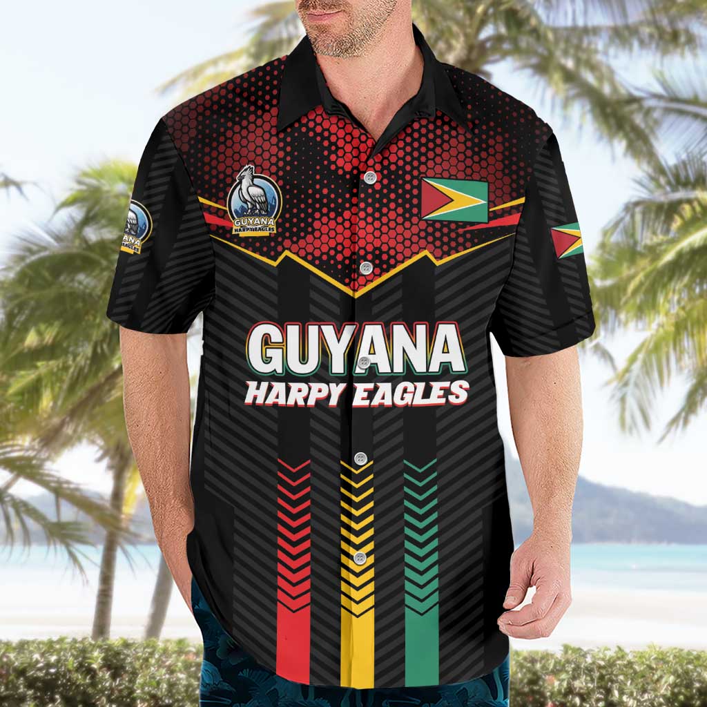 Custom Cricket Guyana Harpy Eagles Hawaiian Shirt Let's Go Guyana