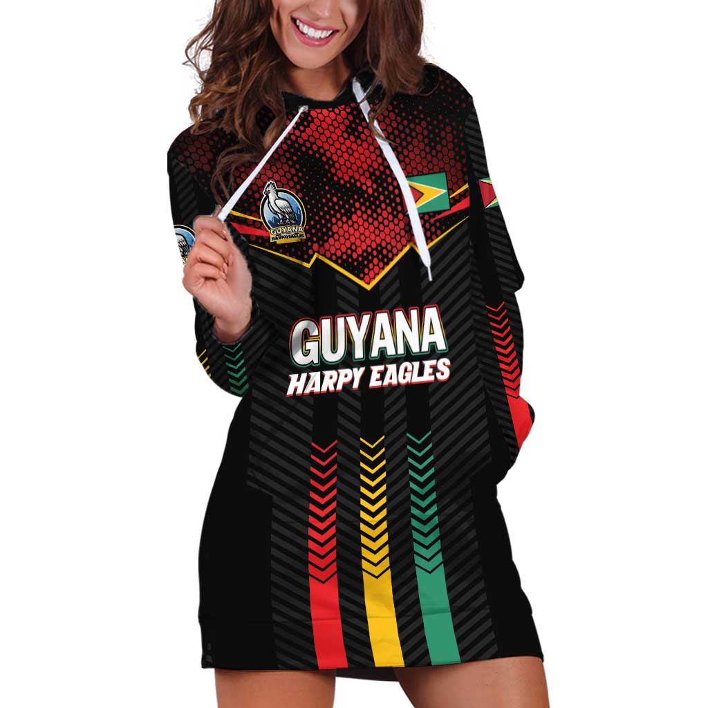 Custom Cricket Guyana Harpy Eagles Hoodie Dress Let's Go Guyana
