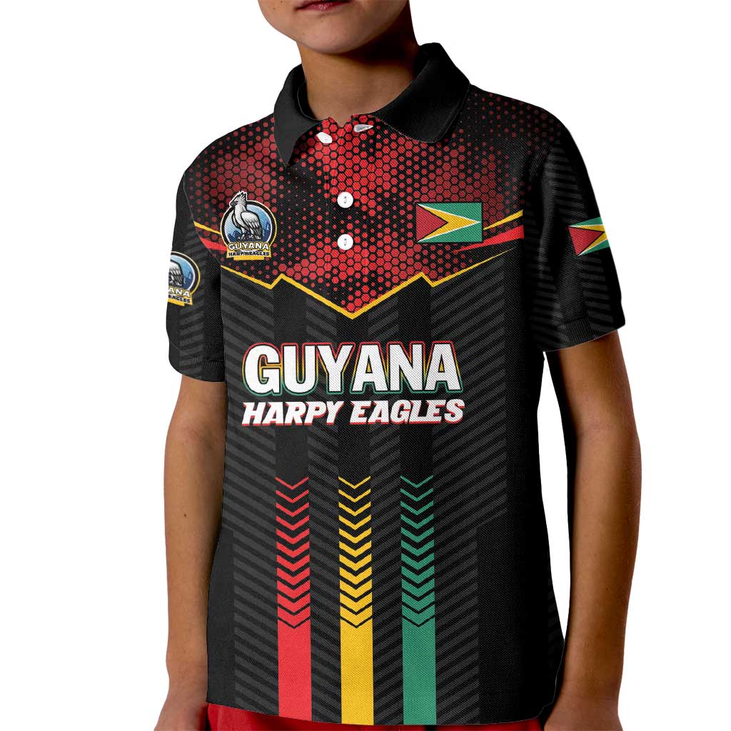 Custom Cricket Guyana Harpy Eagles Kid Polo Shirt Let's Go Guyana