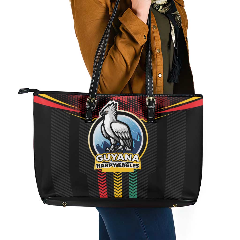 Cricket Guyana Harpy Eagles Leather Tote Bag Let's Go Guyana