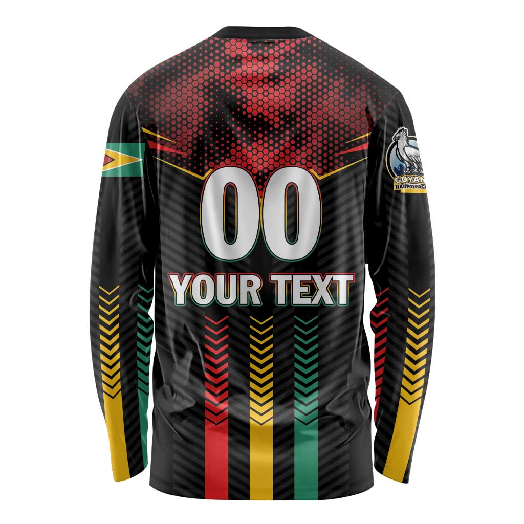 Custom Cricket Guyana Harpy Eagles Long Sleeve Shirt Let's Go Guyana