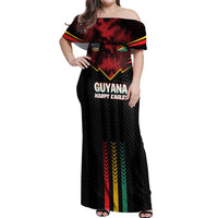 Custom Cricket Guyana Harpy Eagles Off Shoulder Maxi Dress Let's Go Guyana