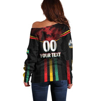 Custom Cricket Guyana Harpy Eagles Off Shoulder Sweater Let's Go Guyana
