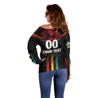 Custom Cricket Guyana Harpy Eagles Off Shoulder Sweater Let's Go Guyana
