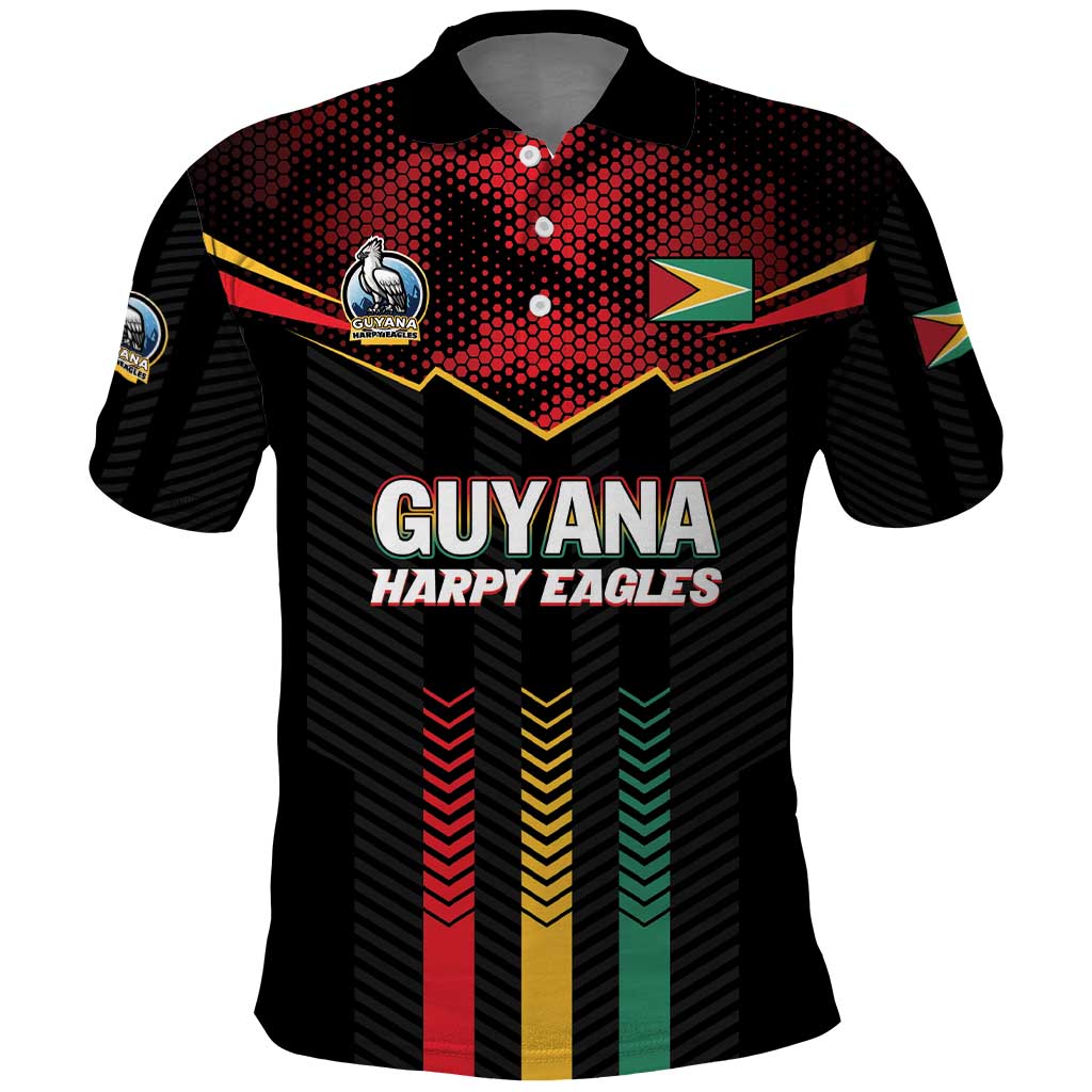 Custom Cricket Guyana Harpy Eagles Polo Shirt Let's Go Guyana