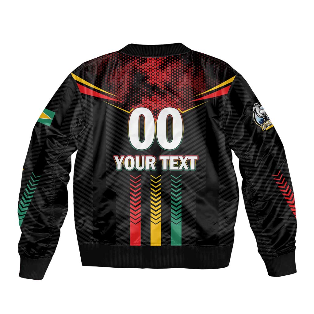 Custom Cricket Guyana Harpy Eagles Sleeve Zip Bomber Jacket Let's Go Guyana
