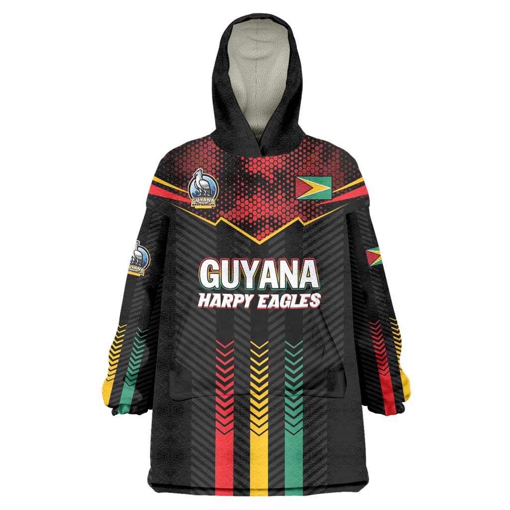 Custom Cricket Guyana Harpy Eagles Wearable Blanket Hoodie Let's Go Guyana