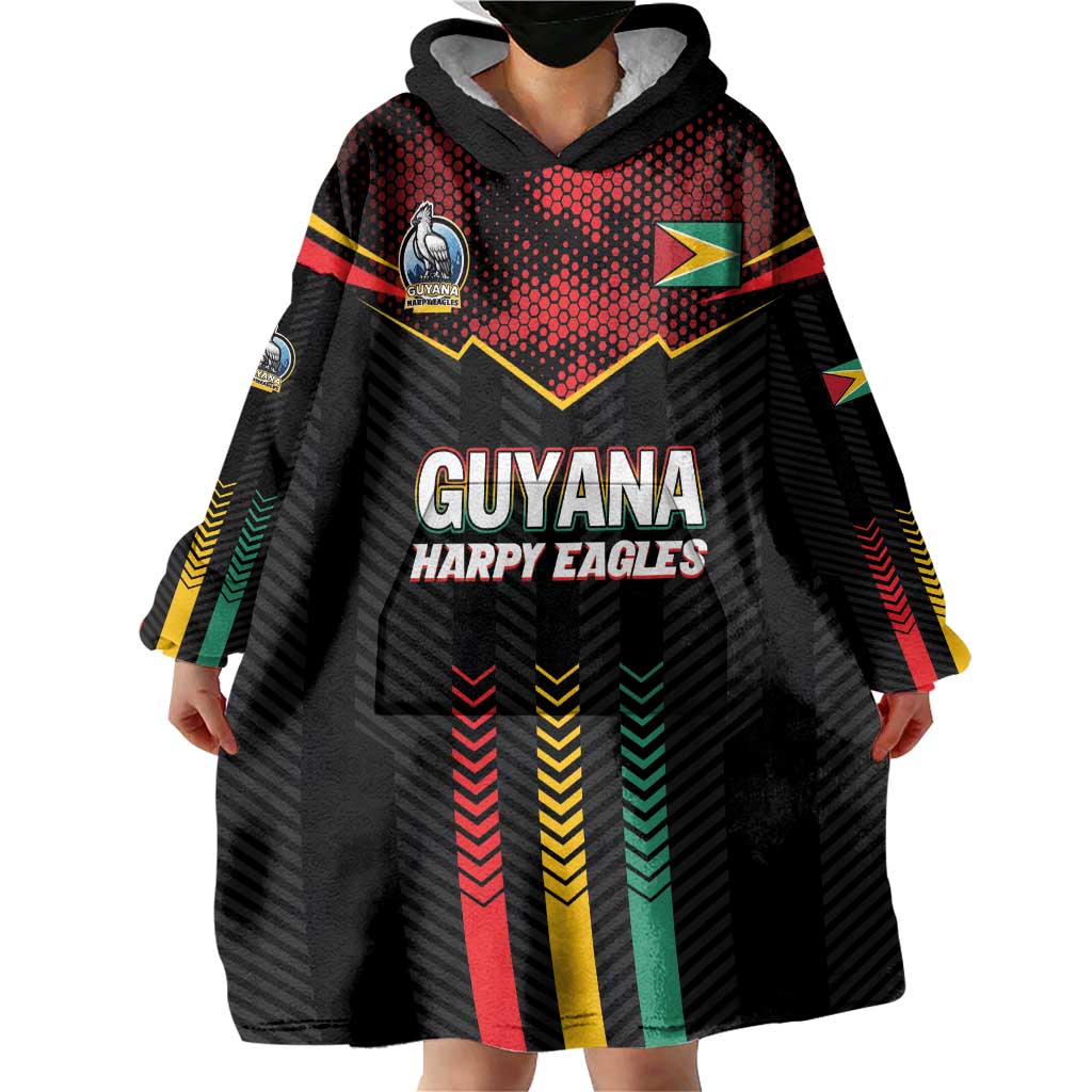Custom Cricket Guyana Harpy Eagles Wearable Blanket Hoodie Let's Go Guyana