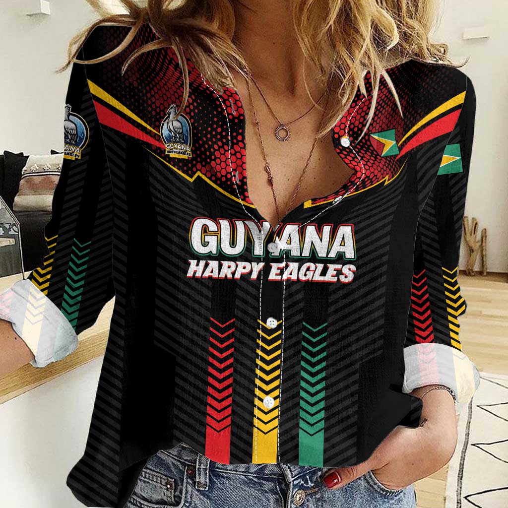 Custom Cricket Guyana Harpy Eagles Women Casual Shirt Let's Go Guyana