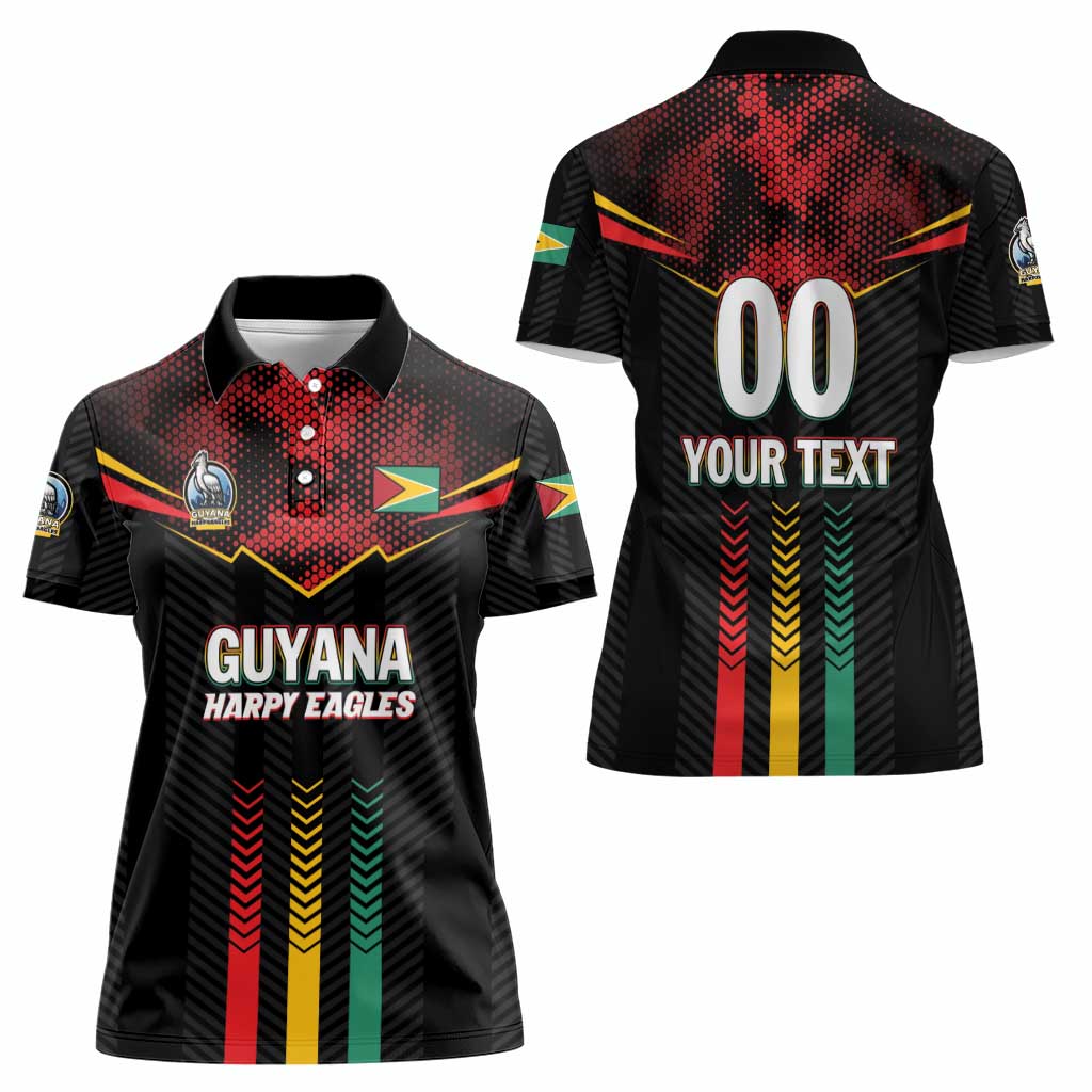 Custom Cricket Guyana Harpy Eagles Women Polo Shirt Let's Go Guyana