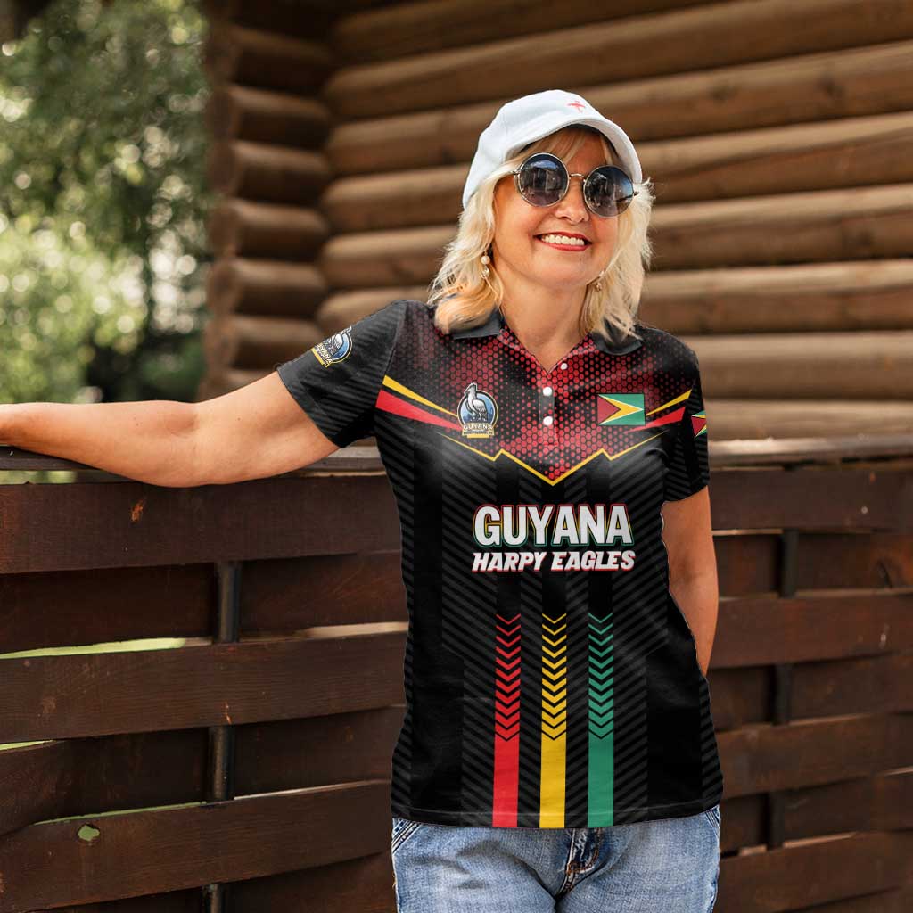 Custom Cricket Guyana Harpy Eagles Women Polo Shirt Let's Go Guyana