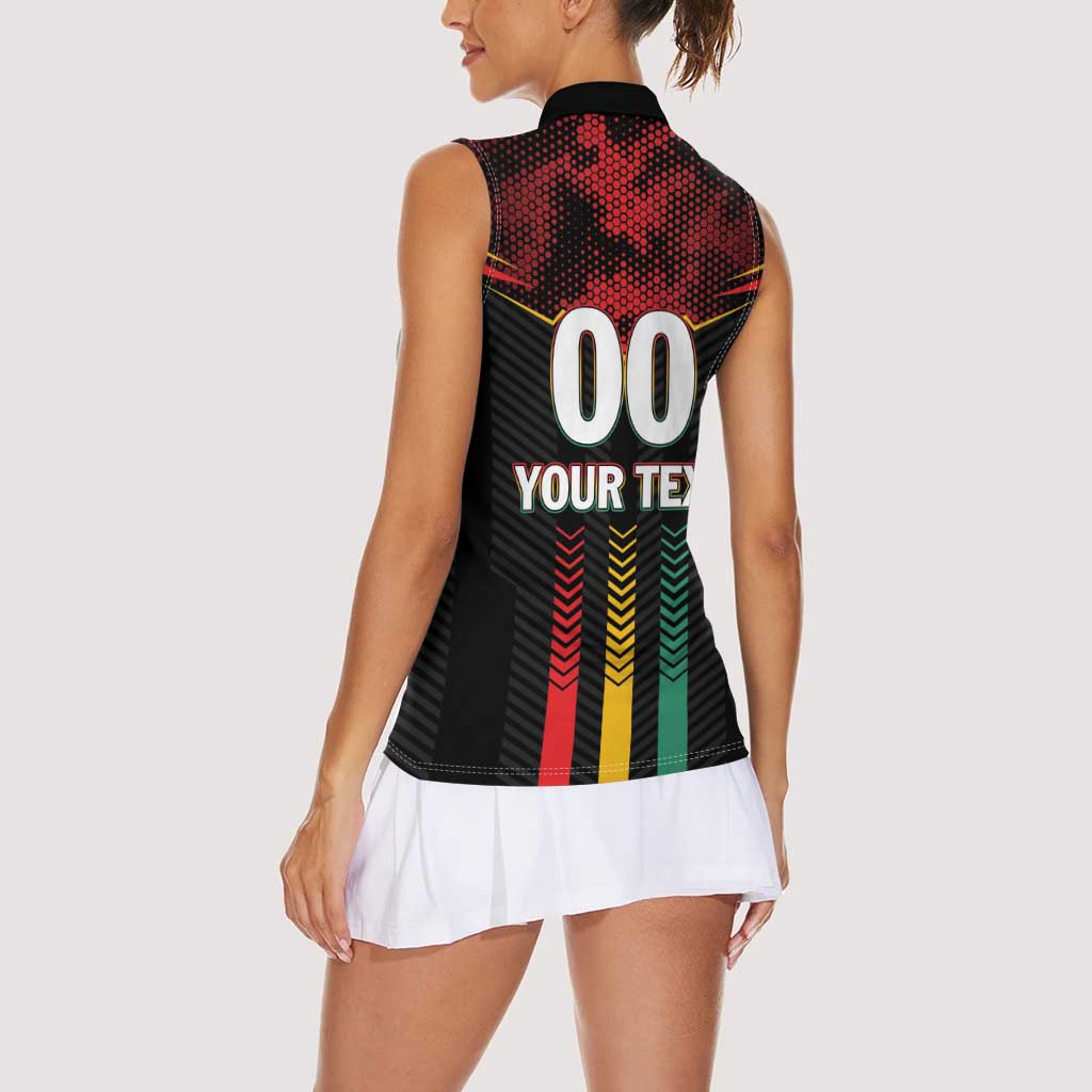 Custom Cricket Guyana Harpy Eagles Women Sleeveless Polo Shirt Let's Go Guyana