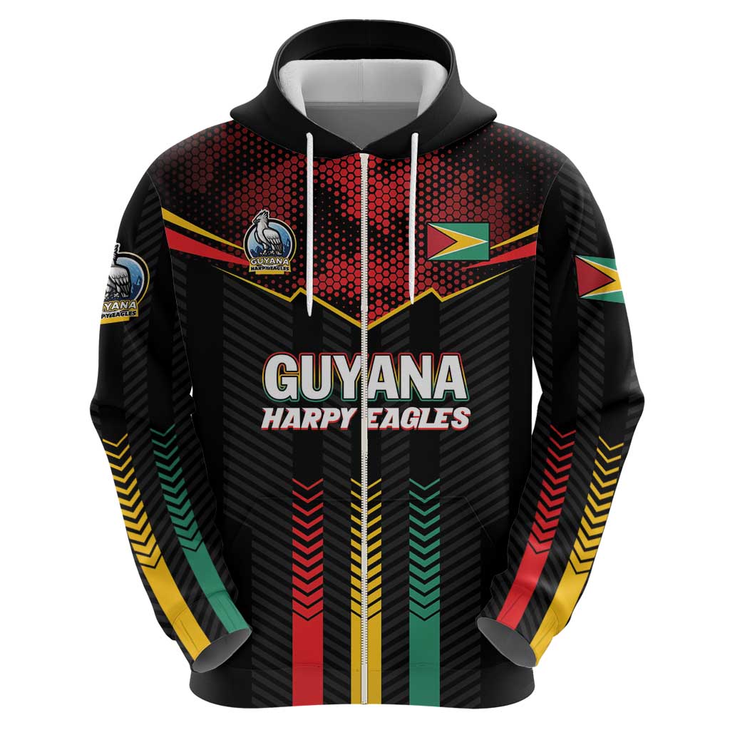 Custom Cricket Guyana Harpy Eagles Zip Hoodie Let's Go Guyana