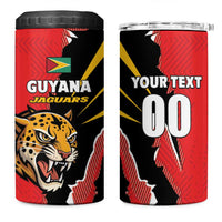 Custom Cricket Guyana Jaguars 4 in 1 Can Cooler Tumbler Go Champion