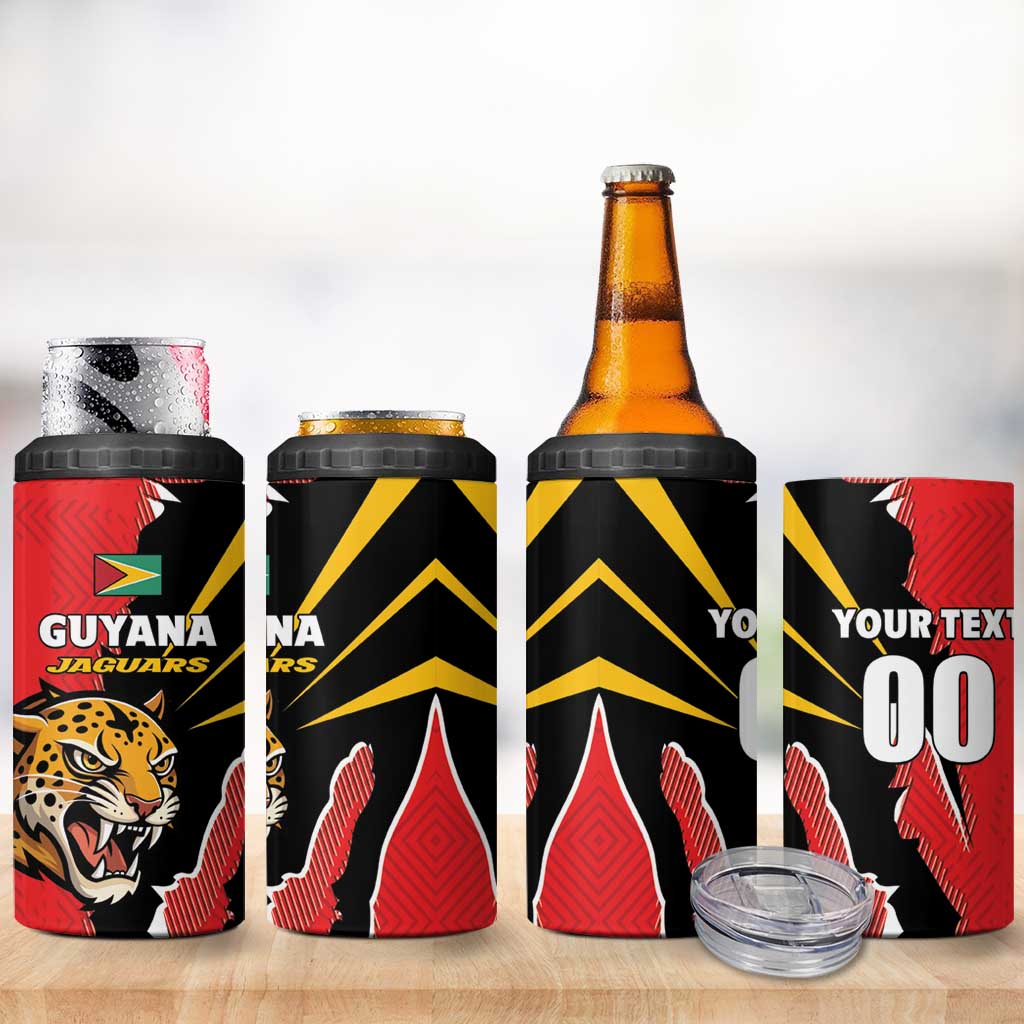 Custom Cricket Guyana Jaguars 4 in 1 Can Cooler Tumbler Go Champion