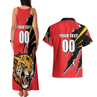 Custom Cricket Guyana Jaguars Couples Matching Tank Maxi Dress and Hawaiian Shirt Go Champion