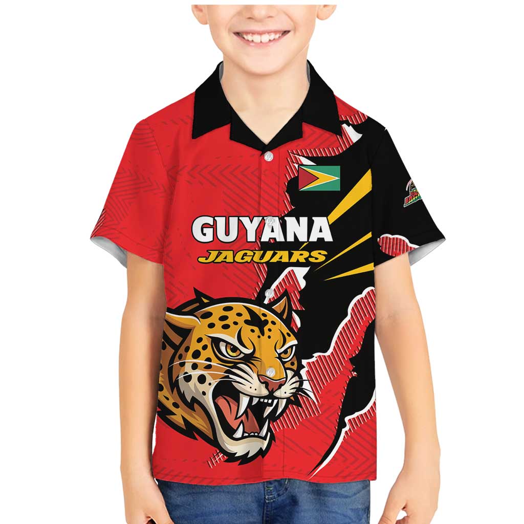 Custom Cricket Guyana Jaguars Family Matching Mermaid Dress and Hawaiian Shirt Go Champion