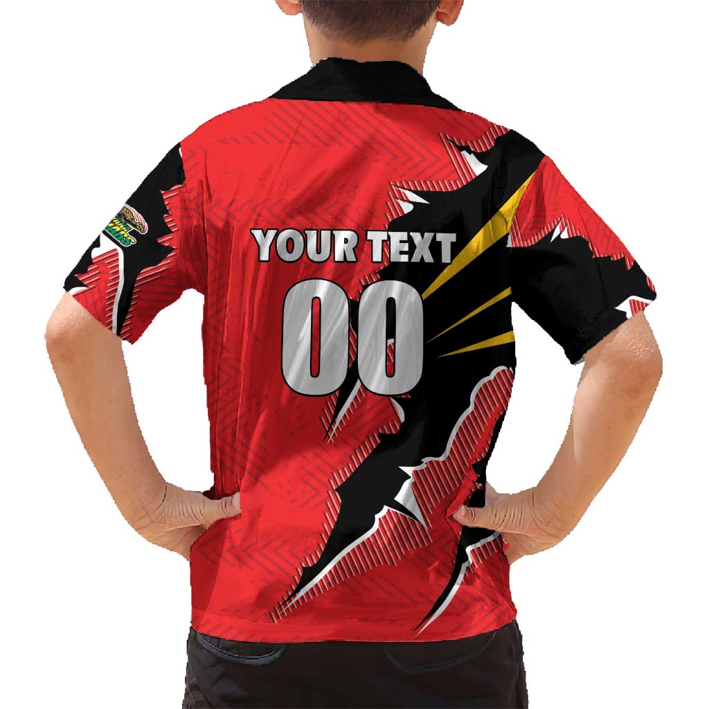 Custom Cricket Guyana Jaguars Family Matching Off Shoulder Short Dress and Hawaiian Shirt Go Champion