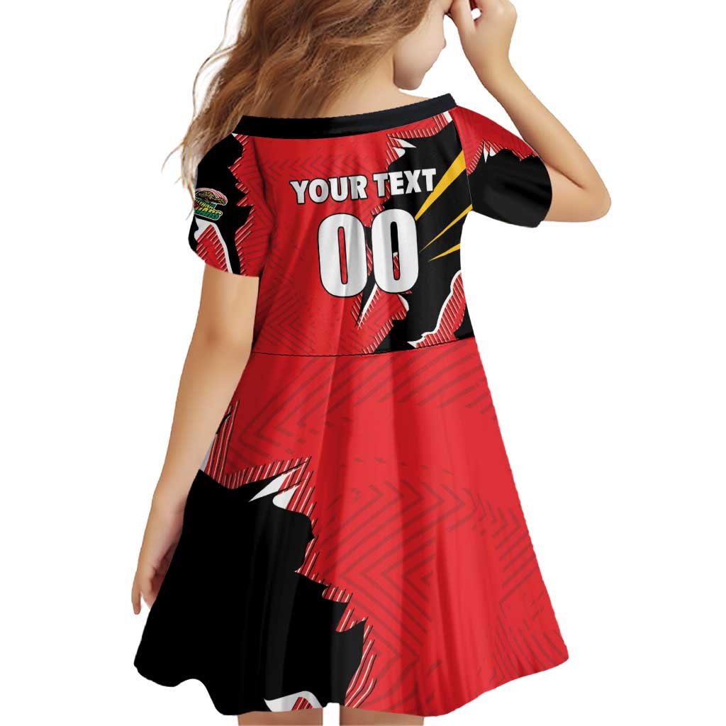 Custom Cricket Guyana Jaguars Family Matching Off Shoulder Short Dress and Hawaiian Shirt Go Champion