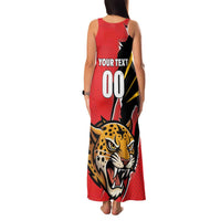 Custom Cricket Guyana Jaguars Family Matching Tank Maxi Dress and Hawaiian Shirt Go Champion